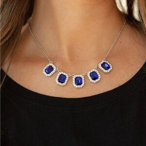 Elegant Blue and Silver Necklace